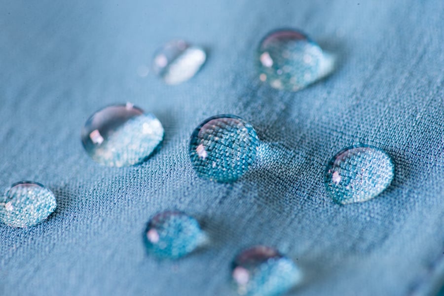 water on fabric